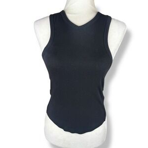 Free‎ People Black Tank Top Womens Size Medium Indie Sleaze Festival Goth Casual